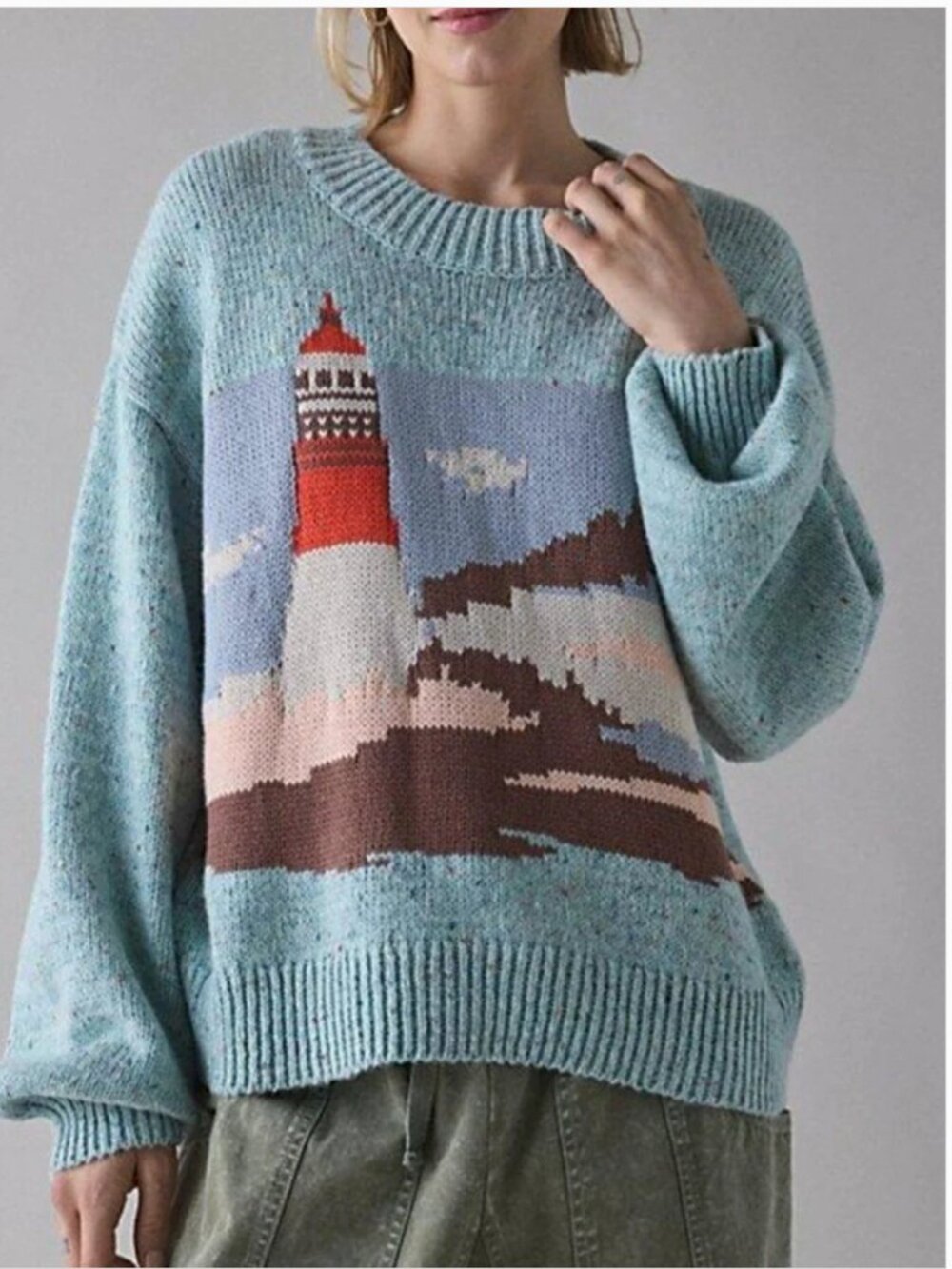 Anthropologie BDG Lighthouse Graphic Oversized Sweater size M